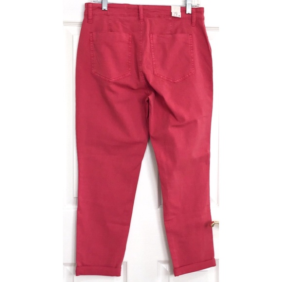 Cosmic Blue Love Women's Cropped Ankle Pants in Coral - Picture 5 of 16